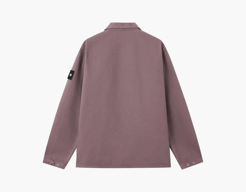 Stone Island Light Bull Denim-TC Overshirt Purple Grey