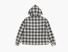 Stussy Zip Hooded Plaid Shirt Charcoal