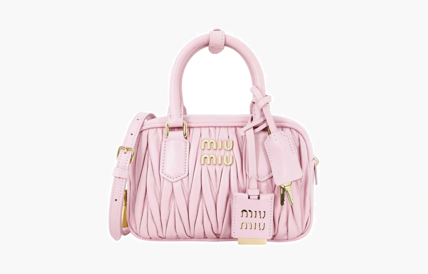 Miu Miu Matelassé Nappa Leather Top-handle Bag "Pink" 