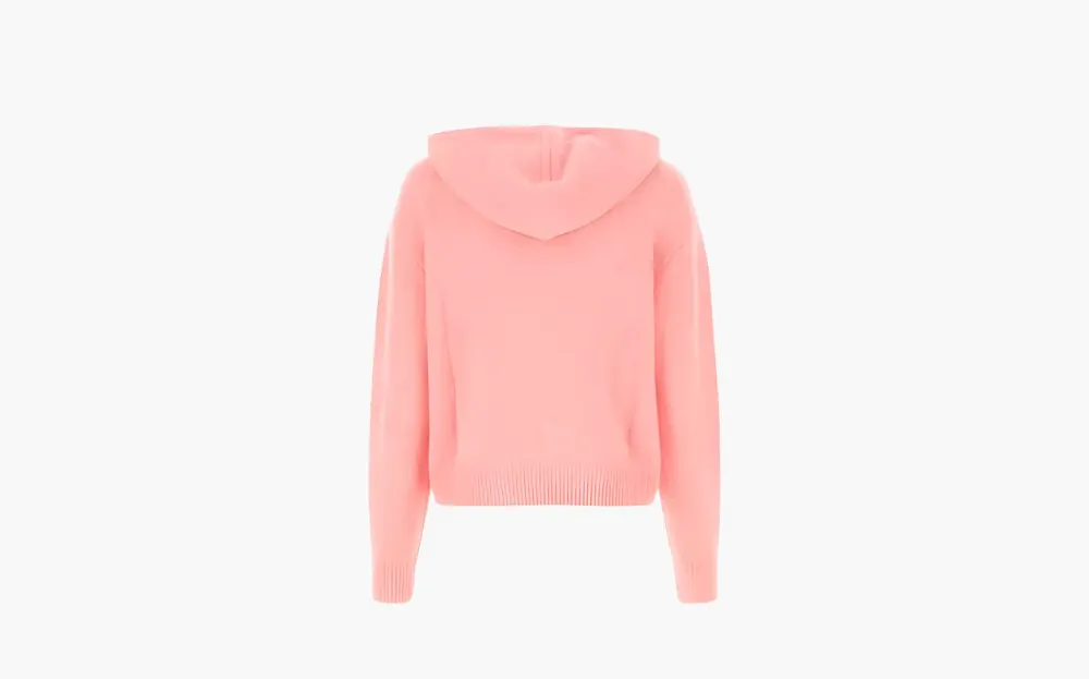 Sporty & Rich logo-embroidered Cashmere Hoodie Pink