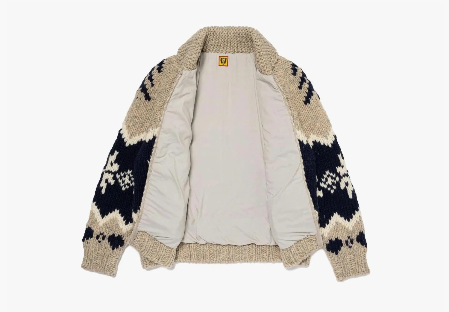 Human Made Polar Bear Cowichian Cardigan Beige 