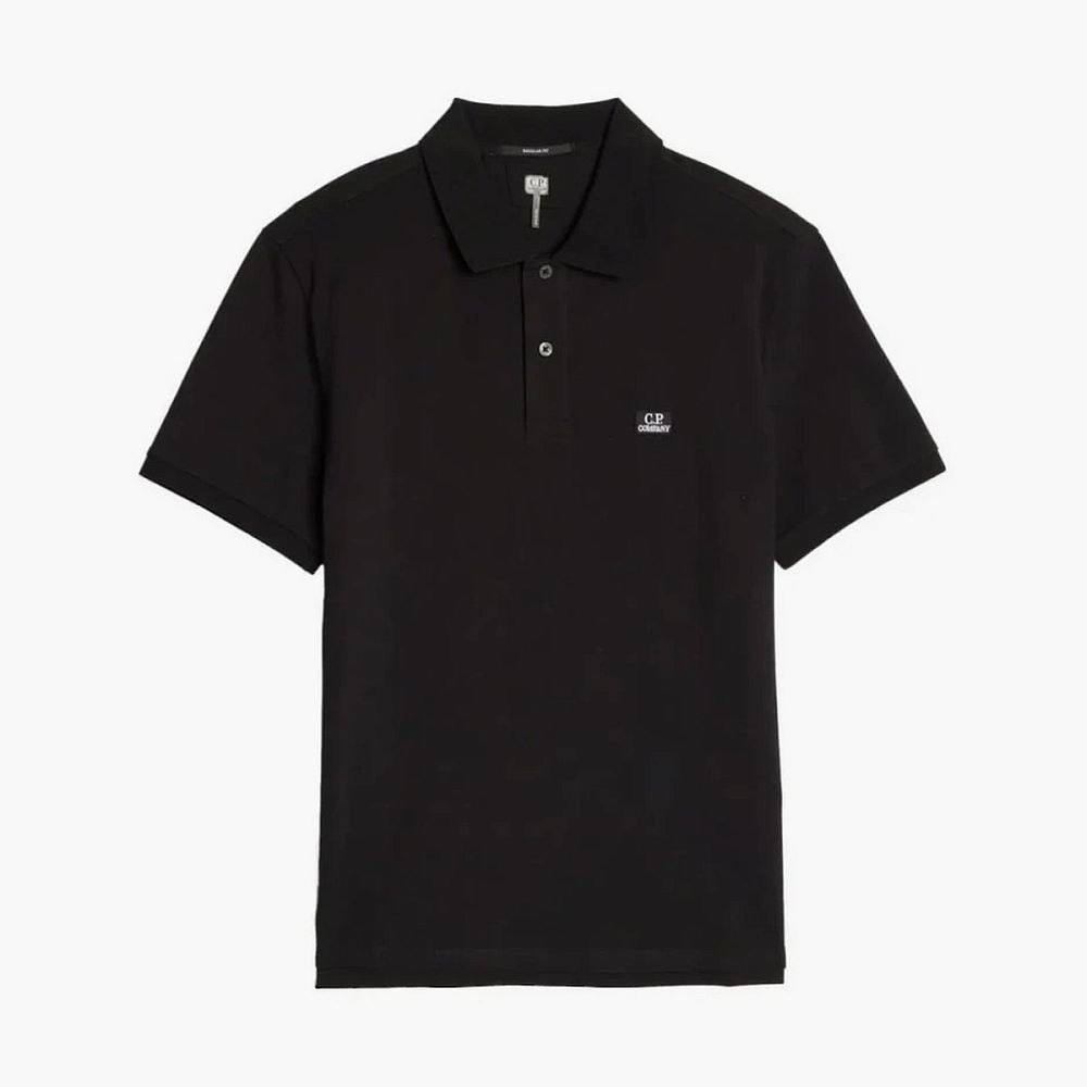 C.P. Company Stretch Piquet Short Sleeve Polo Black
