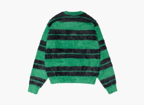 Stussy Hairy Stripe Crew Sweater Black/Green 