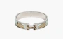 Hermes Clic H Les Leopards bracelet Silver 