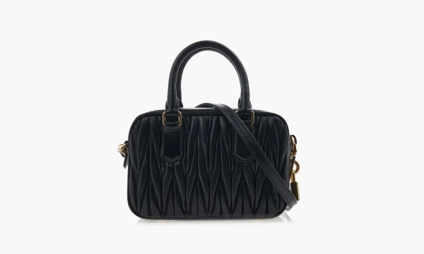 Miu Miu Matelassé Nappa Leather Arcadie Bag Black 