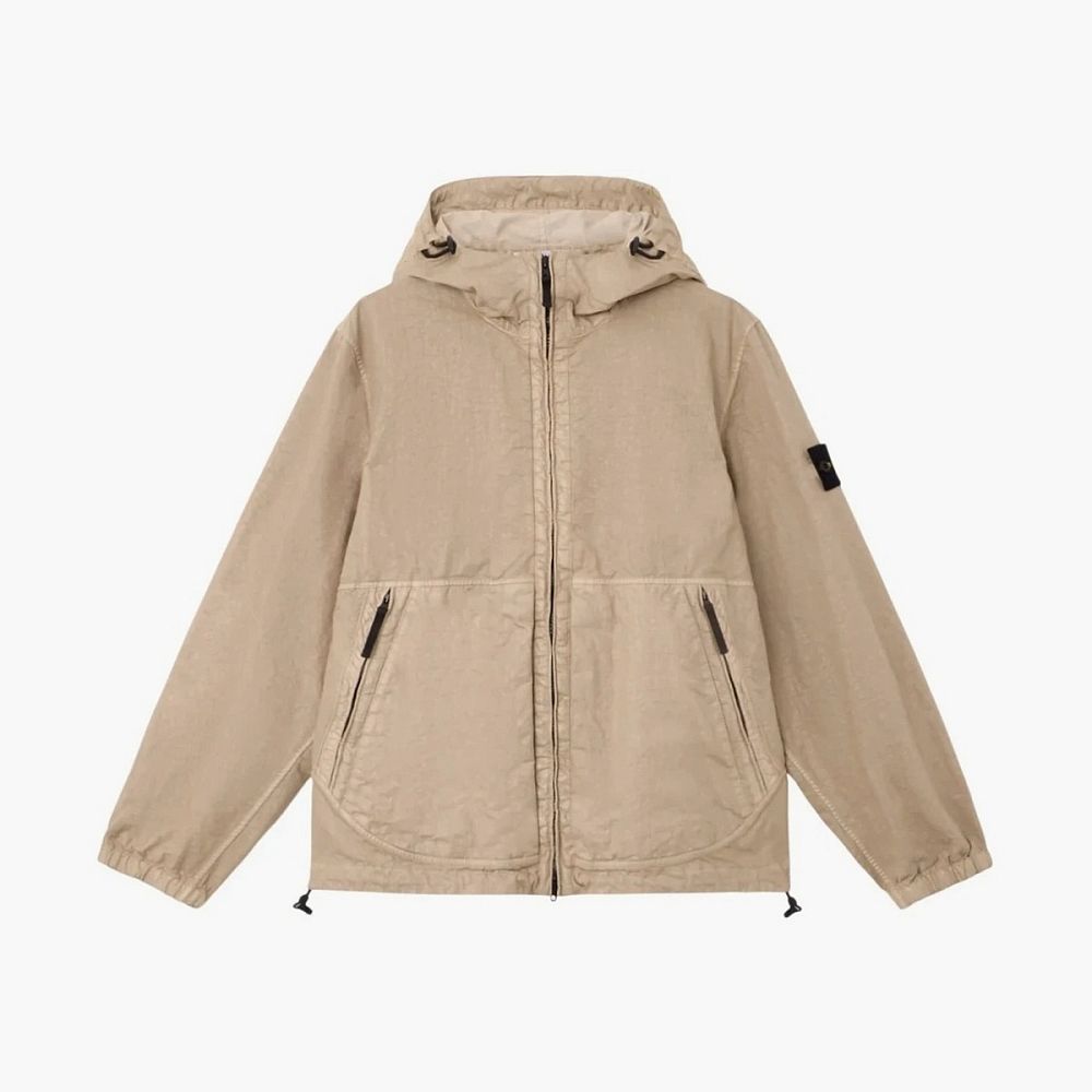 Stone Island Organic-Look Nylon Panama-TC Hooded Jacket Desert