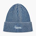 Supreme Bleached Rib Beanie Navy