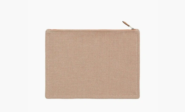 Hermes Cotton Storage Bags Clutches Large Size Orange & Gray Umber 