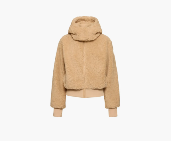 Alo Yoga Foxy Sherpa Hooded Jacket Camel 