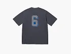 Supreme Flocked Washed S/S Top  Dusty Navy