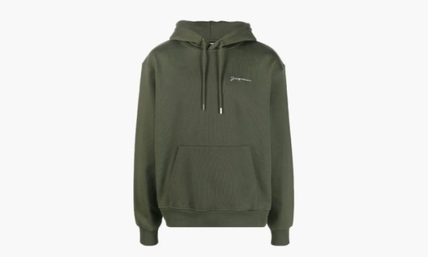 Jacquemus Le Sweatshirt Brode Embroidered Logo Hoodie Khaki 