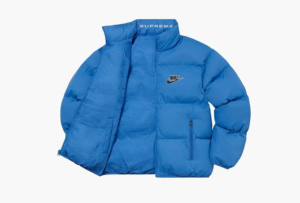 Supreme x Nike Reversible Puffy Jacket Blue