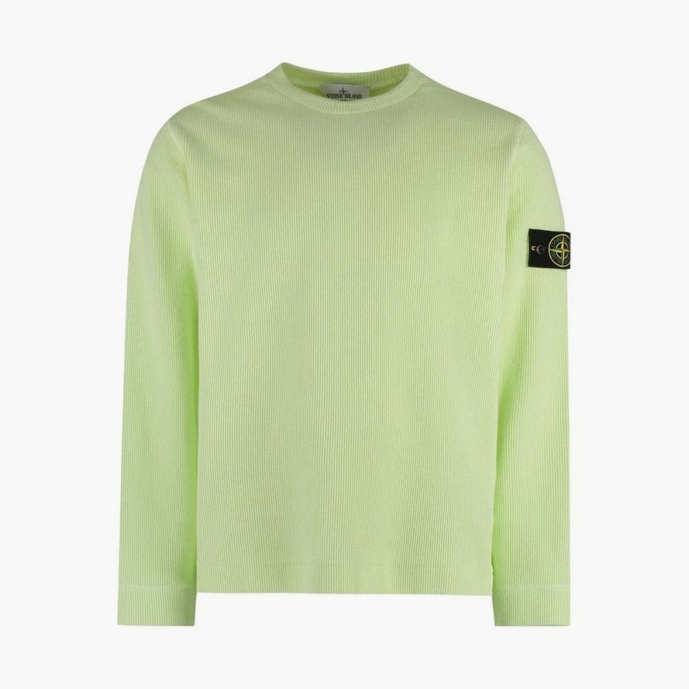 Stone Island Compass Patch Crewneck Jumper Light Green