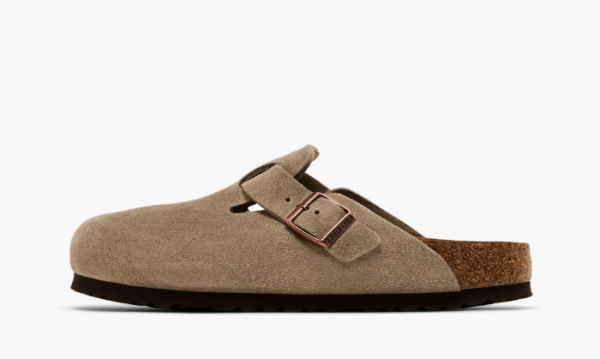 Birkenstock Boston Soft Footbed Suede Narrow Fit Taupe 