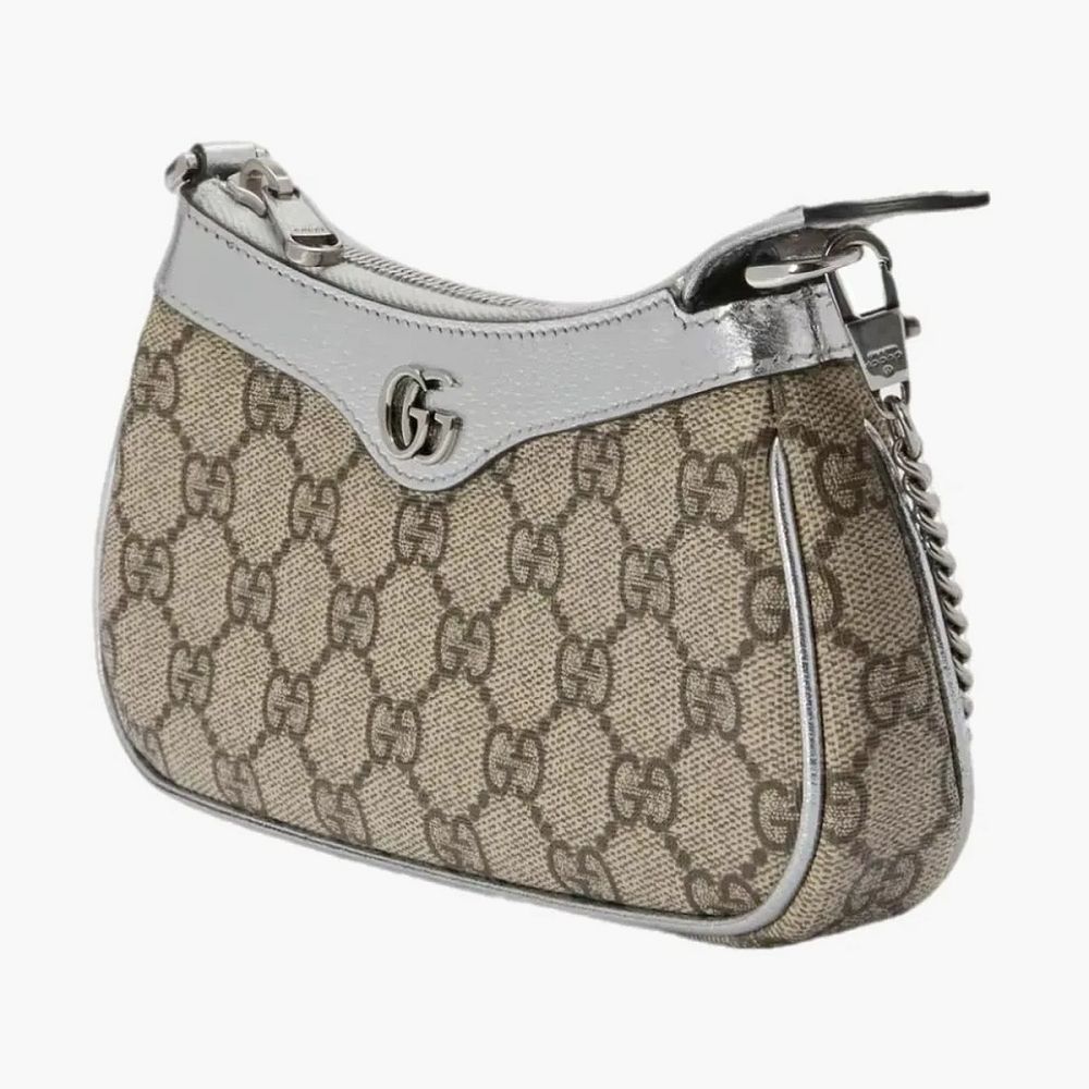 Gucci Ophidia Mini Bag Beige/Ebony/Metallic Silver