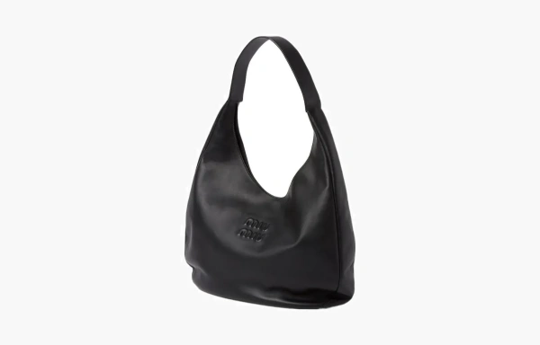 Miu Miu Leather Hobo Bag Black 
