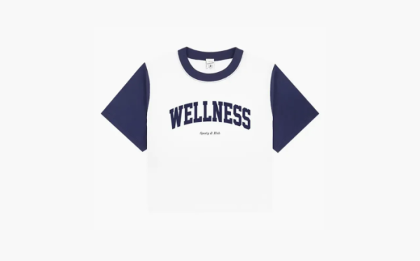 Sporty & Rich Wellness Ivy Color Block Cropped Tee White 