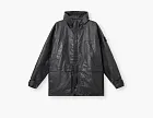 Stone Island Light Leather Organza Hooded Jacket with Waterproof Details Charcoal Grey