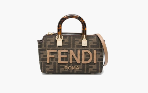 Fendi By The Way FF Jacqard Mini Canvas Tote Bag Brown 