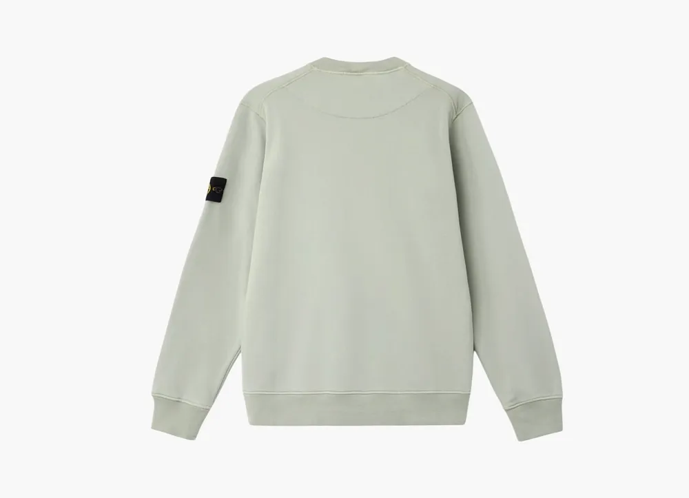 Stone Island Organic Cotton Fleece Crewneck Sweatshirt Sage Green