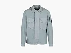 C.P. Company Flatt Nylon Mixed Goggle Overshirt Silver Blue