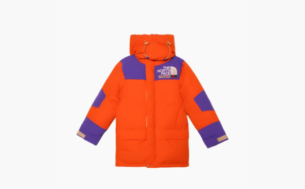 Gucci x The North Face Long Down Jacket Orange/Purple/Green 