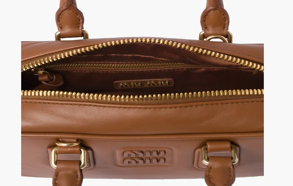 Miu Miu Arcadie Leather Bag Cognac
