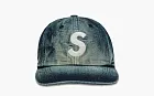 Supreme Cordura Denim S Logo 6-Panel Bleached Indigo