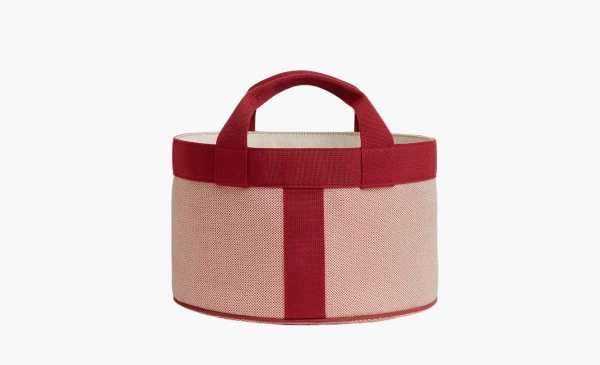 HERMES Bag Les Cabanes basket, small model Orange with Raspberry 