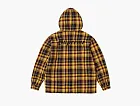 Supreme Lined Zip Up Hooded Flannel Shirt Yellow