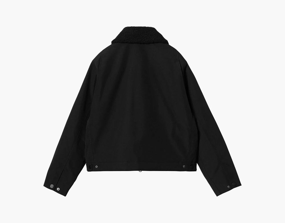 Carhartt WIP Newkirk Jacket Black Sherpa Collar