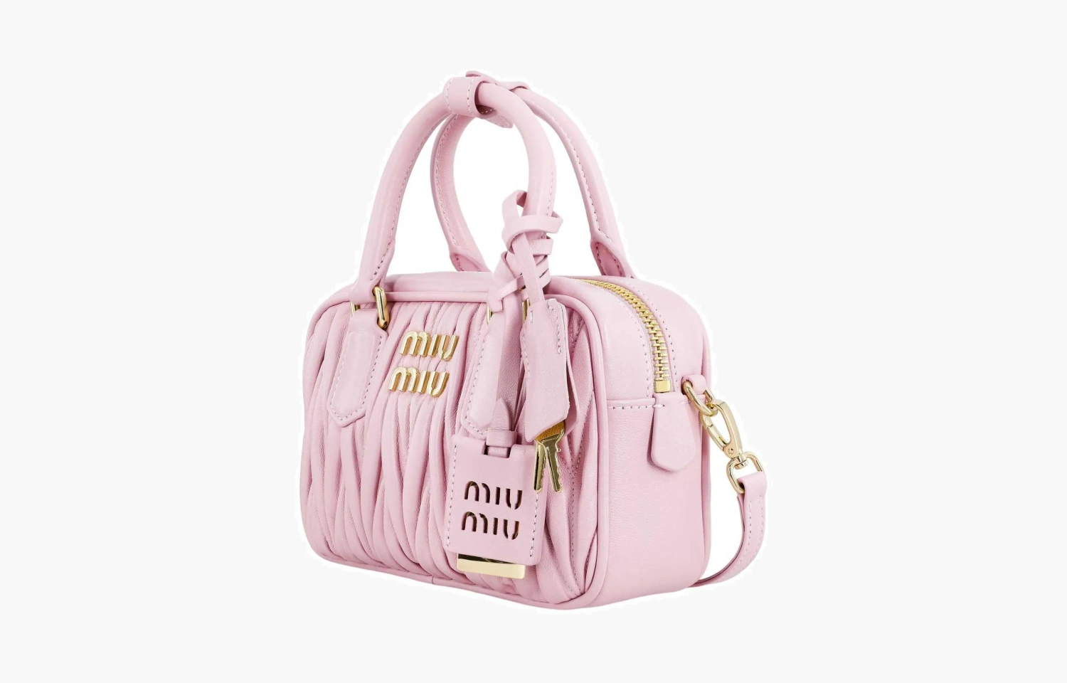 Miu Miu Matelassé Nappa Leather Top-handle Bag "Pink" 