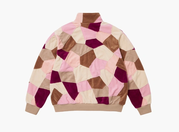 Supreme Patchwork Velour Track Jacket  Tan  Supreme Patchwork Velour Track Jacket  Tan