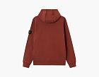 Stone Island Organic Cotton Fleece Hoodie Brick Red