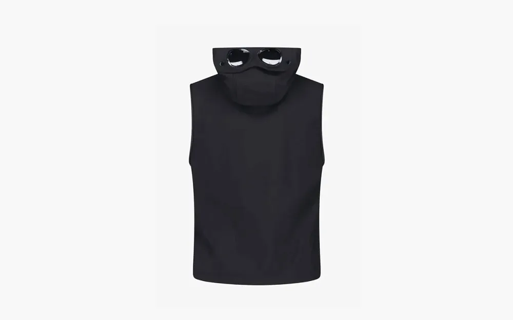 C.P. Company Mens Sleeveless Jacket With Integrated Goggles And High Collar Black
