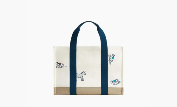 Hermes Cotton Canvas Bag Blue 