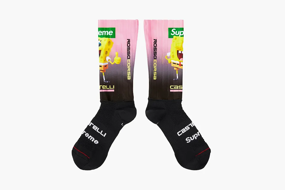 Supreme SpongeBob SquarePants x Castelli Cycling Socks Black