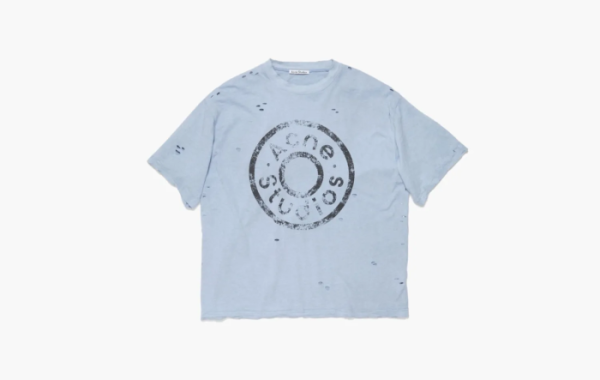 Acne Studios Logo Relaxed Fit T-shirt Blue Melange 