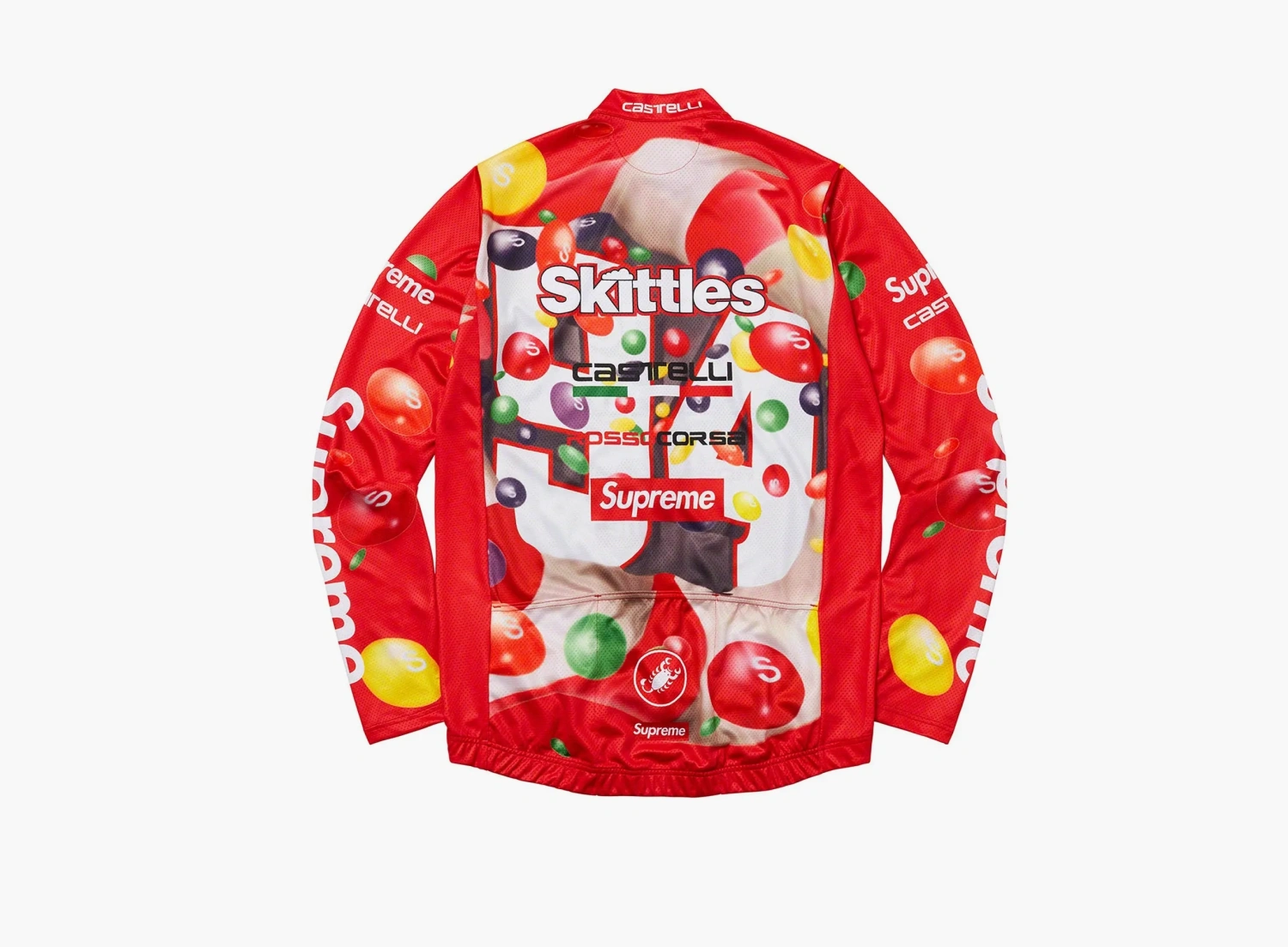 Supreme x Skittles x Castelli L/S Cycling Jersey Red 