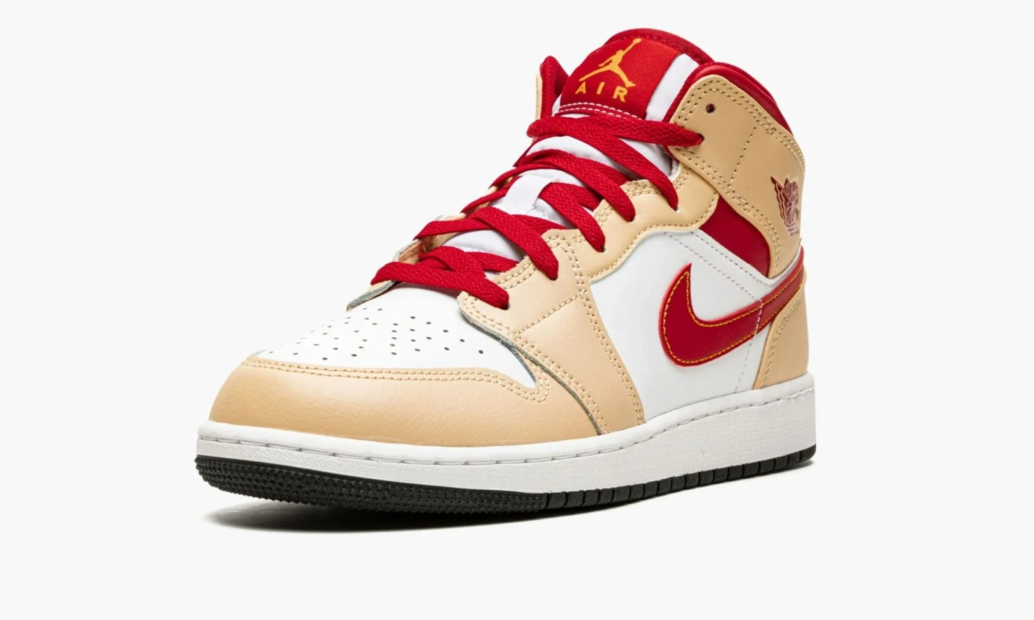 Air Jordan 1 Mid GS Light Curry Cardinal 