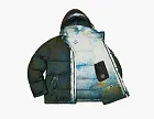 Supreme x Stone Island Painted Camo Crinkle Down Jacket Dark Teal