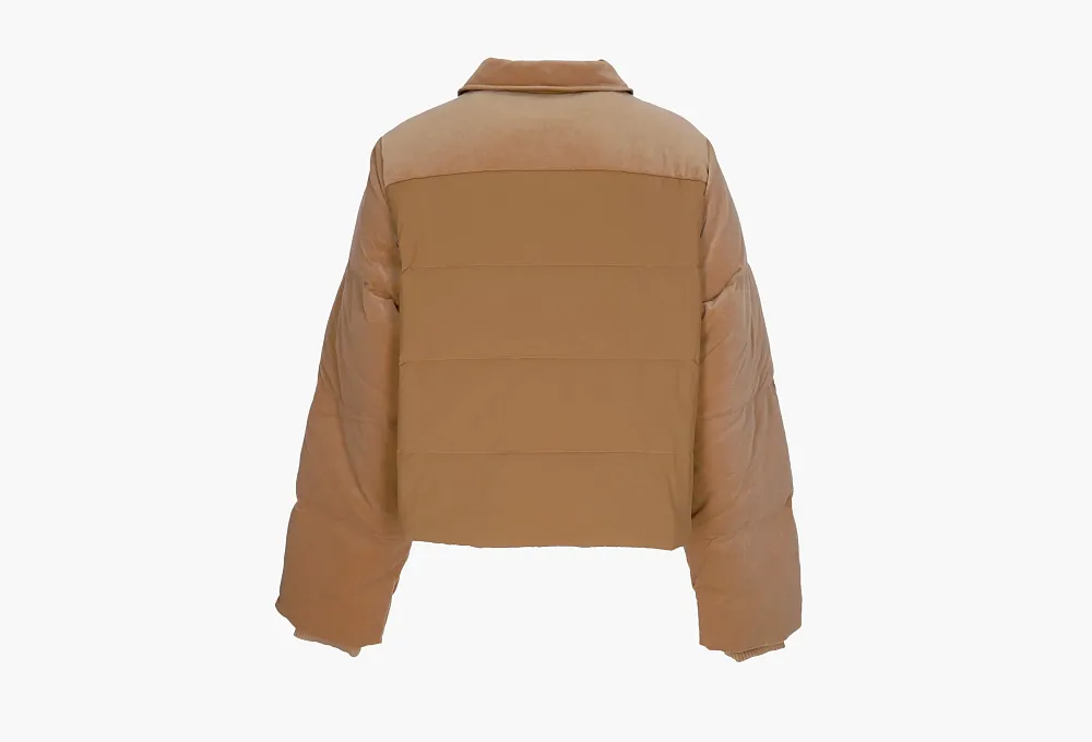 Adidas Adicolor 70s Velvet Puffer Jacket Brown Desert
