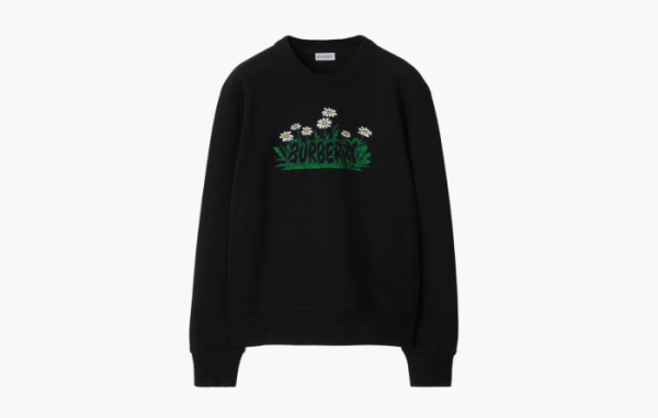 Burberry Daisy Logo Cotton Sweatshirt  Black 