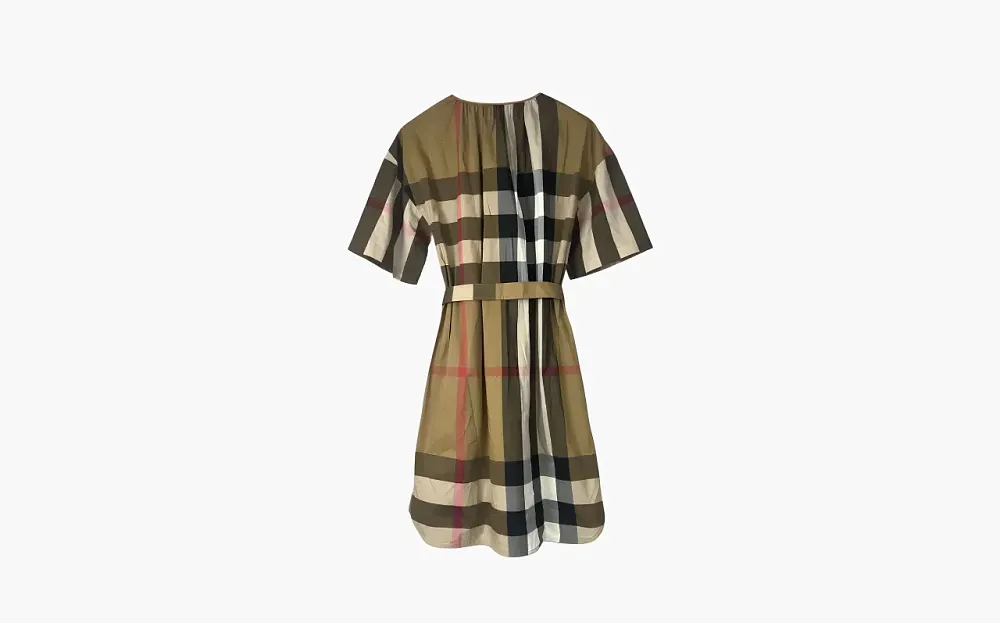Burberry Short Sleeved Dress Brown