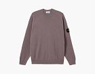 Stone Island Light Raw Hand Organic Cotton Crewneck Jumper Purple Grey