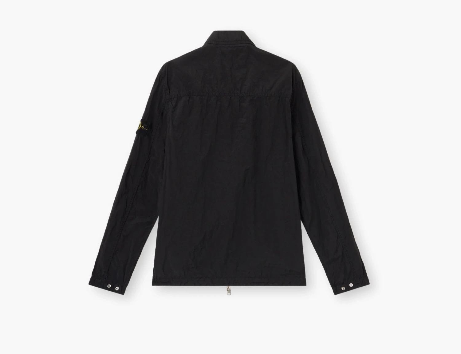 Stone Island Nylon Metal In Econyl Overshirt with Pocket and Two-Way Zip Black 