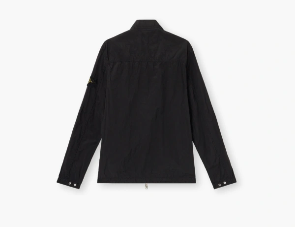 Stone Island Nylon Metal In Econyl Overshirt with Pocket and Two-Way Zip Black  Stone Island Nylon Metal In Econyl Overshirt with Pocket and Two-Way Zip Black