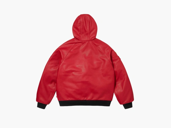 Supreme x Vanson Leathers Hooded Work Jacket Red 