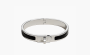 HERMES Enamel Palladium Plated Metal Bangles "Black" 