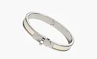 HERMES Enamel Bangles Silver